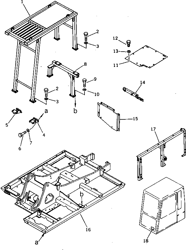 Схема запчастей Komatsu PC200-3 - FALLING OBJECTIVE ЗАЩИТАIVE STRUCTURE ОПЦИОННЫЕ КОМПОНЕНТЫ