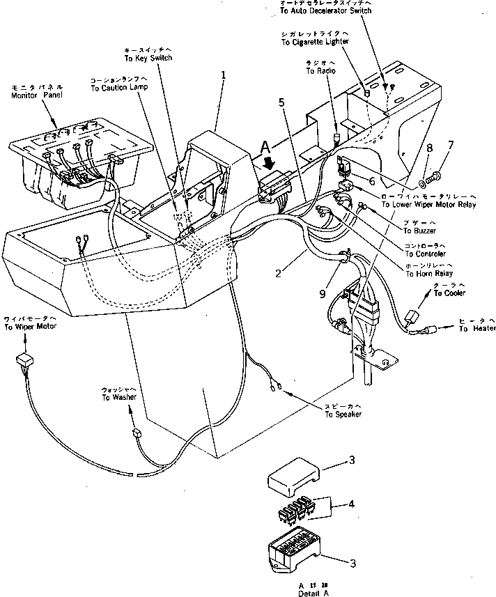 Схема запчастей Komatsu PC200-3 - ПАНЕЛЬ ПРИБОРОВ (REGULATION OF SWEDEN)(№9-) СПЕЦ. APPLICATION ЧАСТИ¤ МАРКИРОВКА¤ ИНСТРУМЕНТ И РЕМКОМПЛЕКТЫ