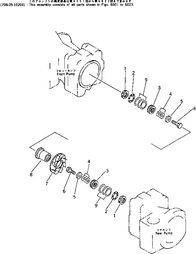 Схема запчастей Komatsu PC200-3 - ГИДРАВЛ ПОРШЕНЬ НАСОС (/) (С -STAGE SELECTOR MODE OLSS)(№-987) УПРАВЛ-Е РАБОЧИМ ОБОРУДОВАНИЕМ