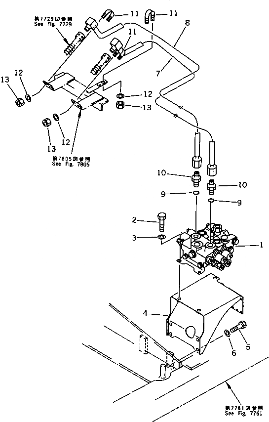 Схема запчастей Komatsu PC200-3 - ГИДРОЛИНИЯ (ЦИЛИНДР КОВША) (ШАССИ) (ДЛЯ MAGIC РУКОЯТЬ) РАБОЧЕЕ ОБОРУДОВАНИЕ