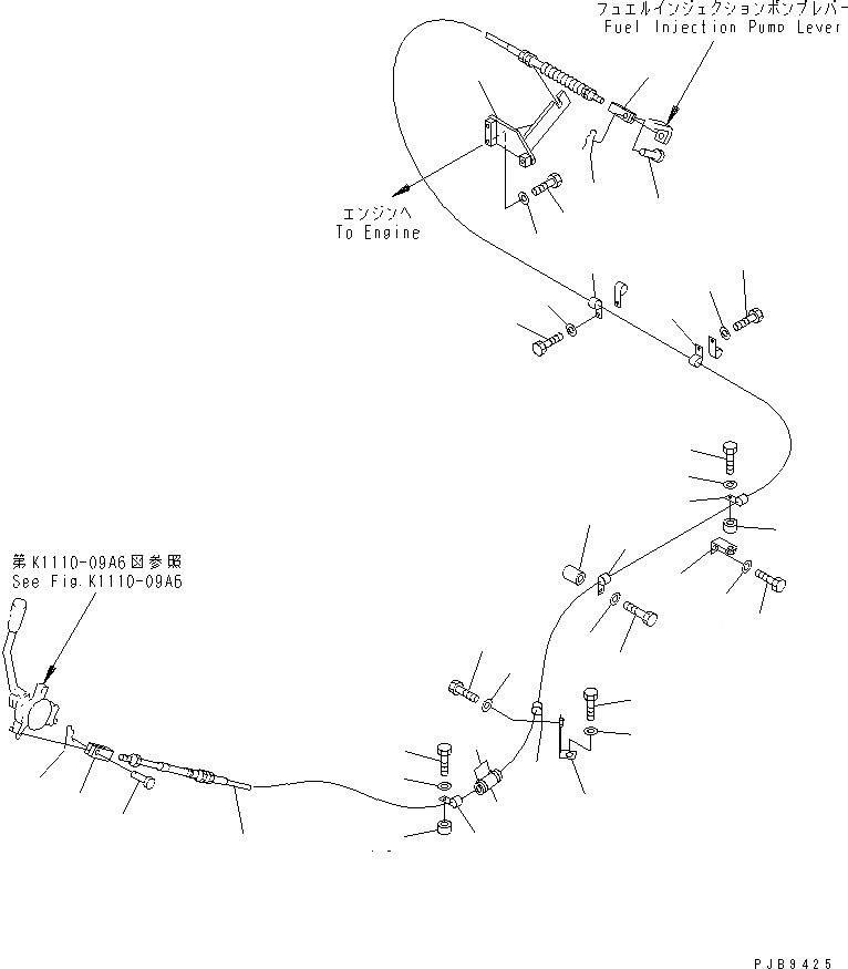 Схема запчастей Komatsu PC200-6Z - УПРАВЛ-Е ПОДАЧ. ТОПЛИВА (МЕХАНИЧ. РЕГУЛИР.)(№9-) КОМПОНЕНТЫ ДВИГАТЕЛЯ