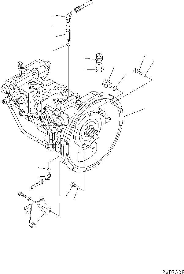 Схема запчастей Komatsu PC200-6Z - ОСНОВН. НАСОС (СОЕДИНИТЕЛЬН. ЧАСТИ)(№9-7) ГИДРАВЛИКА