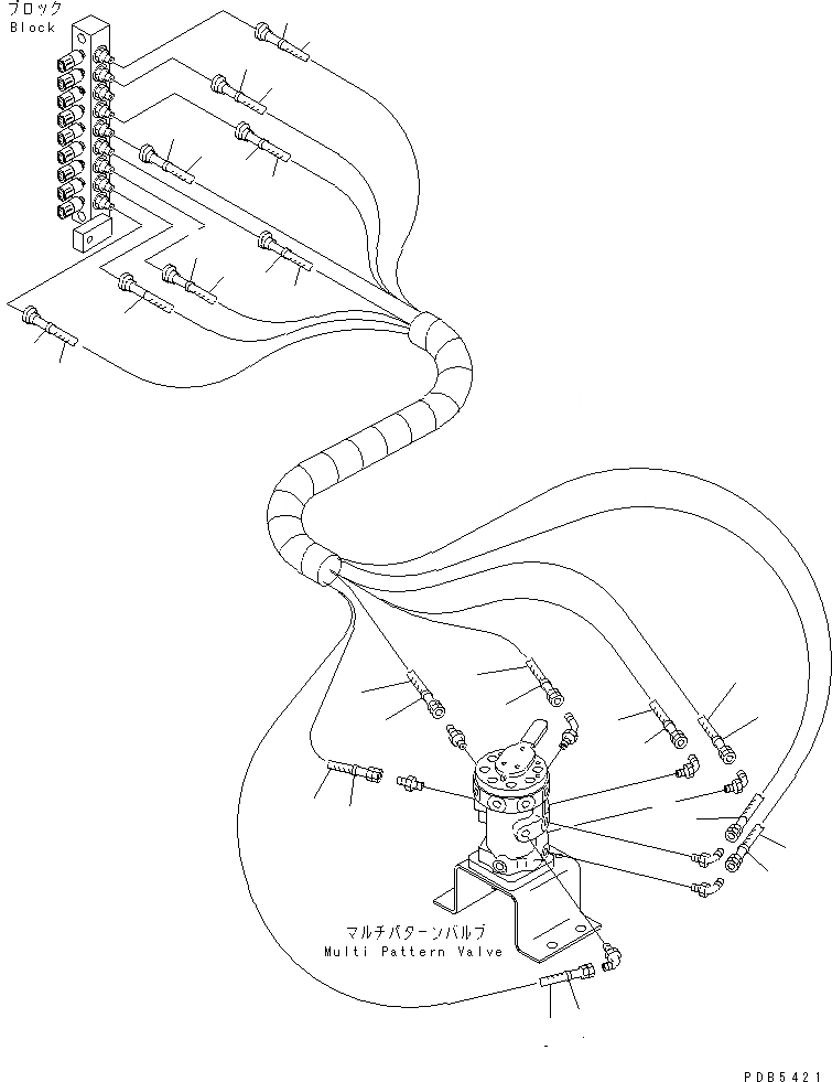 Схема запчастей Komatsu PC200-6Z - MULTI PATTERN КЛАПАН (WAY) (MULTI КЛАПАН - ОСНОВН. КЛАПАН)(№9-8) ГИДРАВЛИКА