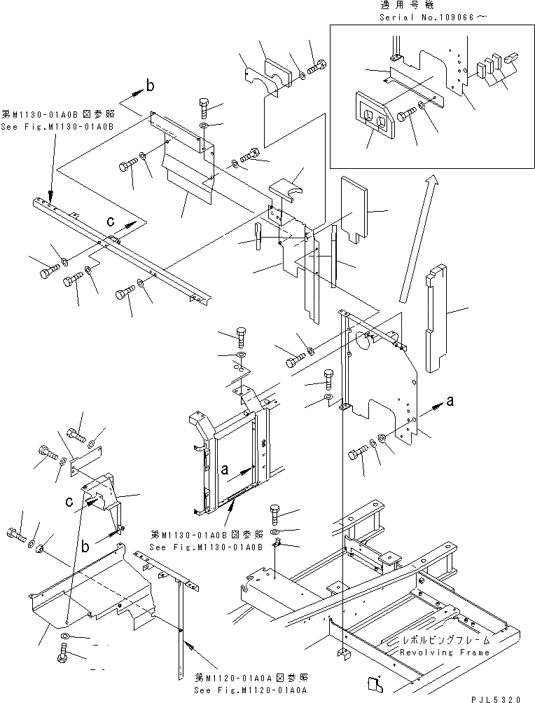 Схема запчастей Komatsu PC200-6Z - ПЕРЕГОРОДКА. (КАБИНА)(№9-) ЧАСТИ КОРПУСА