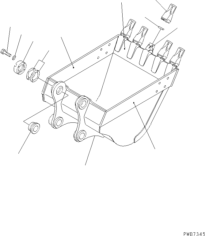 Схема запчастей Komatsu PC200-6Z - КОВШ¤ .7M (CECE .8M)¤ MM (ESCO ЗУБЬЯТИП)(№9999-) РАБОЧЕЕ ОБОРУДОВАНИЕ