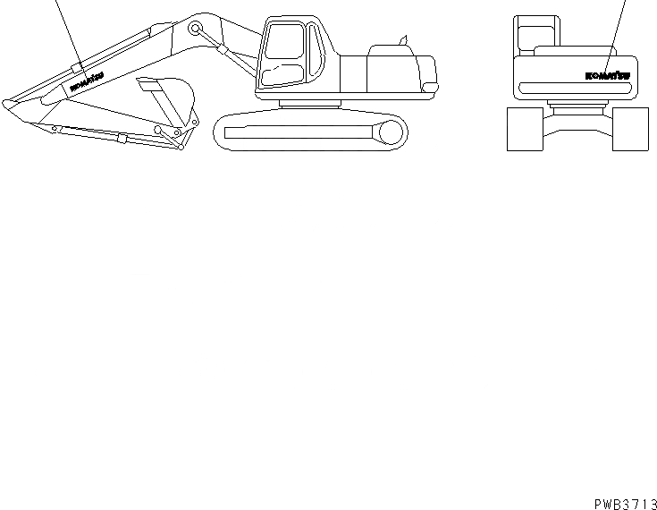 Схема запчастей Komatsu PC200-6Z - ЛОГОТИП (KOMATSU) (БОЛЬШ.) (ОСНОВН.)(№9-) МАРКИРОВКА