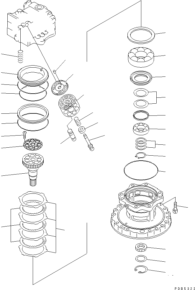 Схема запчастей Komatsu PC200-6Z - МОТОР ПОВОРОТА (/) (С ПОВОРОТН. BY-PASS КЛАПАН)(№9-) ОСНОВН. КОМПОНЕНТЫ И РЕМКОМПЛЕКТЫ