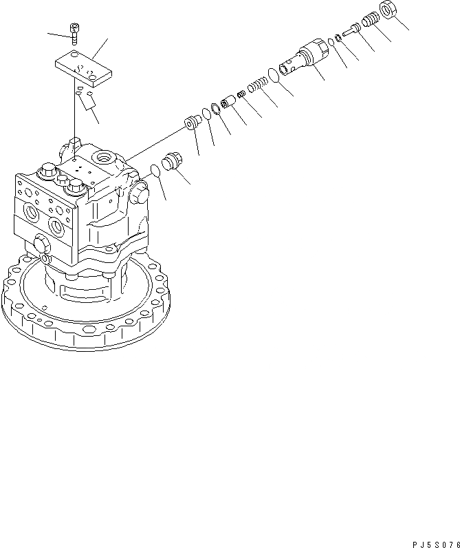 Схема запчастей Komatsu PC200-6Z - МОТОР ПОВОРОТА (/)(№9-) ОСНОВН. КОМПОНЕНТЫ И РЕМКОМПЛЕКТЫ