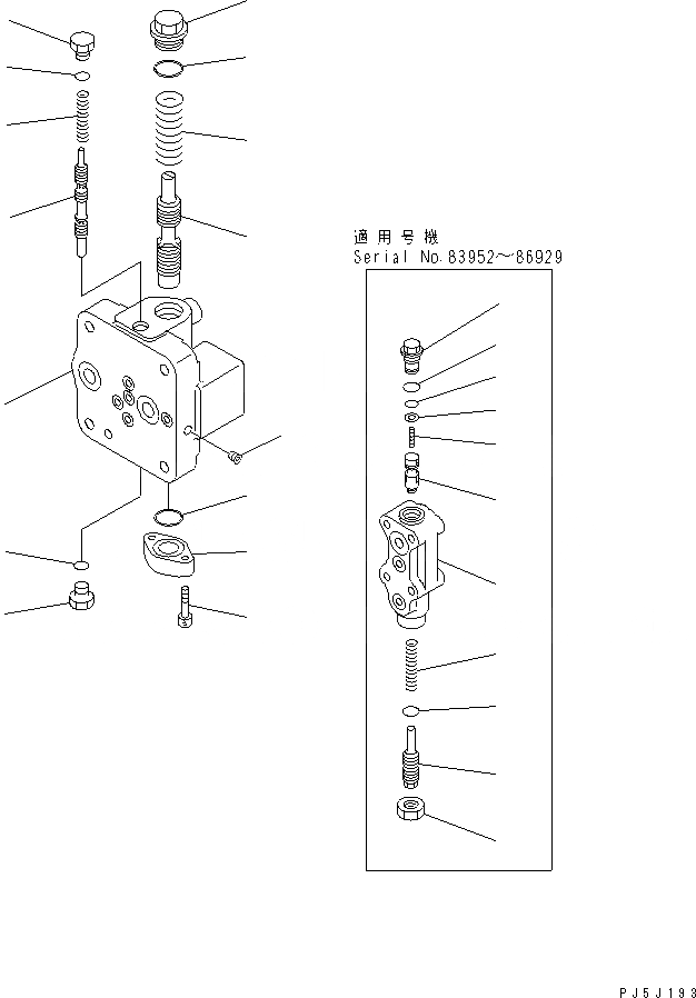Схема запчастей Komatsu PC200-6Z - ОСНОВН. КЛАПАН (/9)(№89-9998) ОСНОВН. КОМПОНЕНТЫ И РЕМКОМПЛЕКТЫ