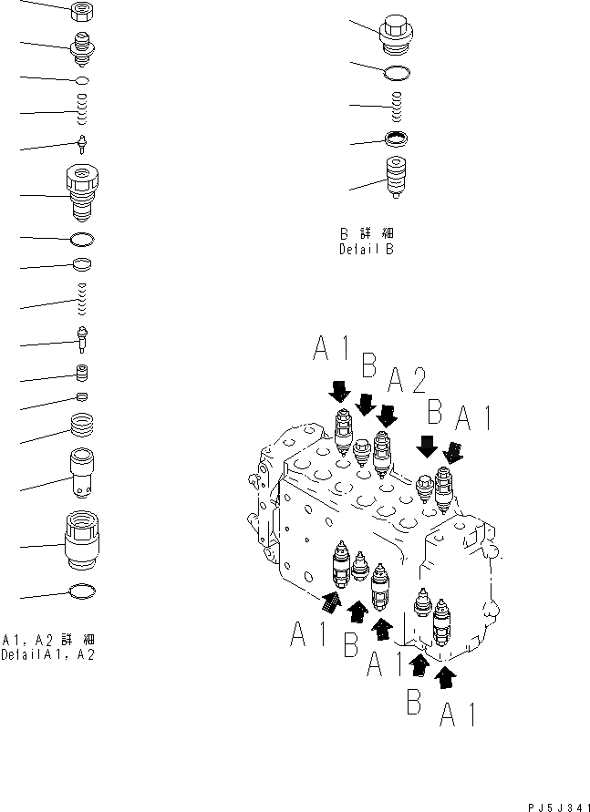 Схема запчастей Komatsu PC200-6Z - ОСНОВН. КЛАПАН (9/9)(№89-9998) ОСНОВН. КОМПОНЕНТЫ И РЕМКОМПЛЕКТЫ