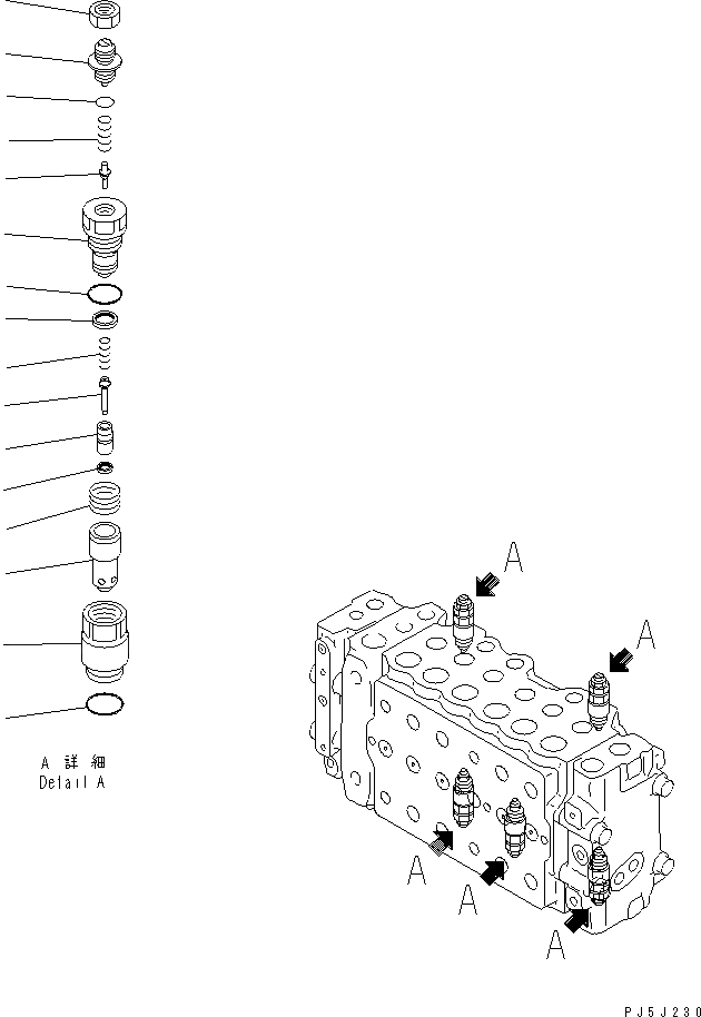 Схема запчастей Komatsu PC200-6Z - ОСНОВН. КЛАПАН (-АКТУАТОР) (9/)(№9-) ОСНОВН. КОМПОНЕНТЫ И РЕМКОМПЛЕКТЫ