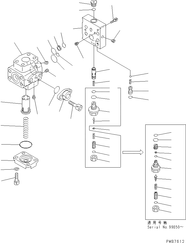 Схема запчастей Komatsu PC200-6Z - ГЛАВН. КЛАПАН(№9-) ОСНОВН. КОМПОНЕНТЫ И РЕМКОМПЛЕКТЫ
