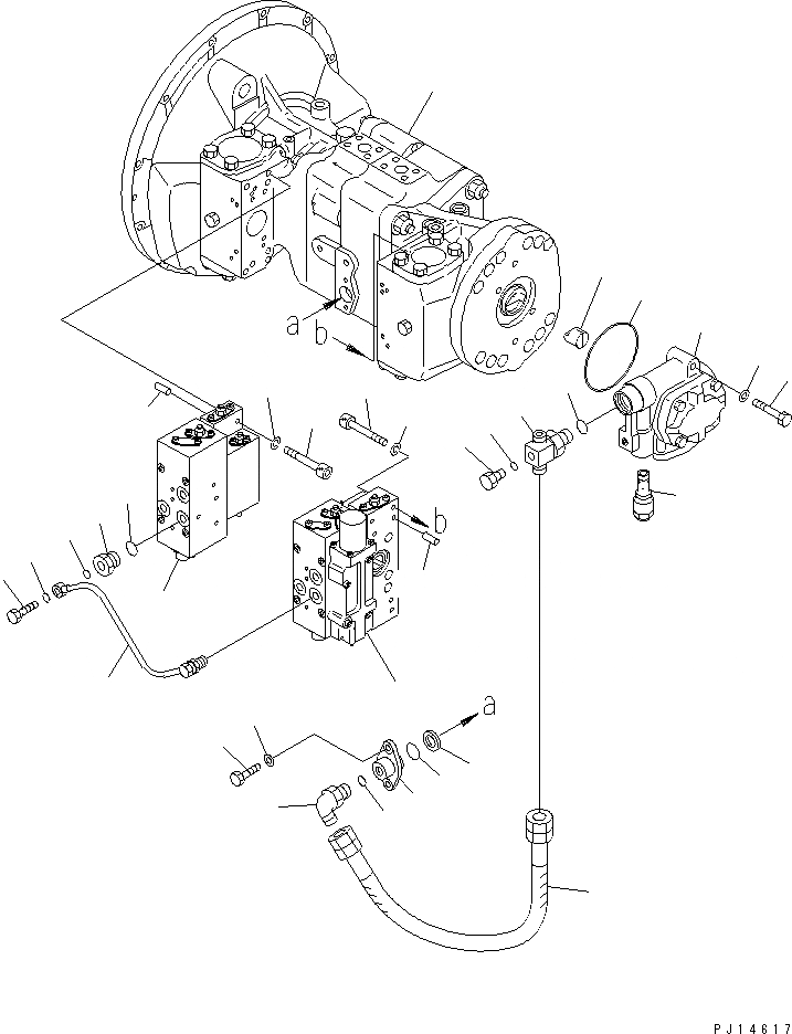 Схема запчастей Komatsu PC200-5X - ГИДР. НАСОС. (/) (БЛОК) УПРАВЛ-Е РАБОЧИМ ОБОРУДОВАНИЕМ