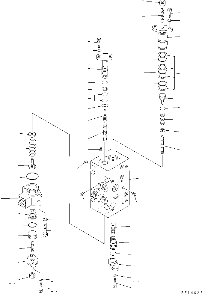 Схема запчастей Komatsu PC200-5X - ГИДР. НАСОС. (/) (CUT OFF И NEGATIVE УПРАВЛЯЮЩ. КЛАПАН¤   ЗАДН.) УПРАВЛ-Е РАБОЧИМ ОБОРУДОВАНИЕМ