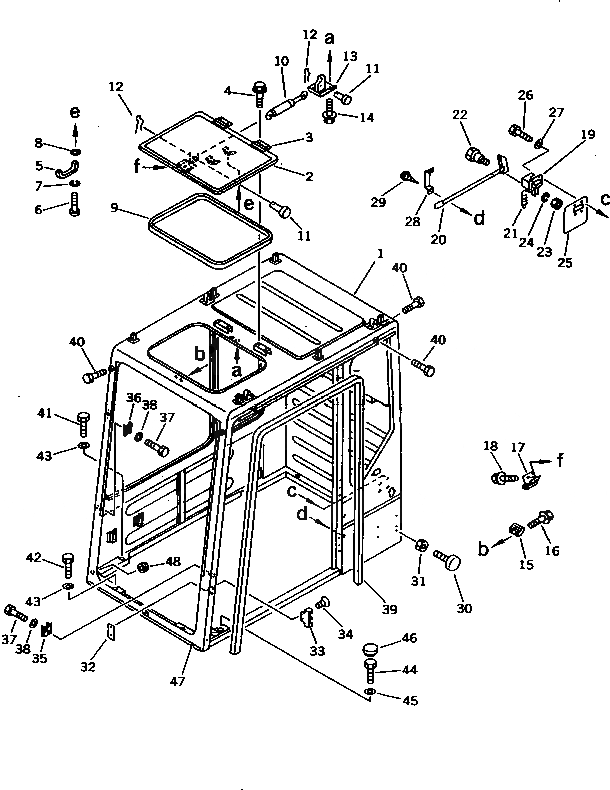 Схема запчастей Komatsu PC200-5 - КАБИНА (/7) (КАБИНА) (ДЛЯ K.D.C.) ЧАСТИ КОРПУСА