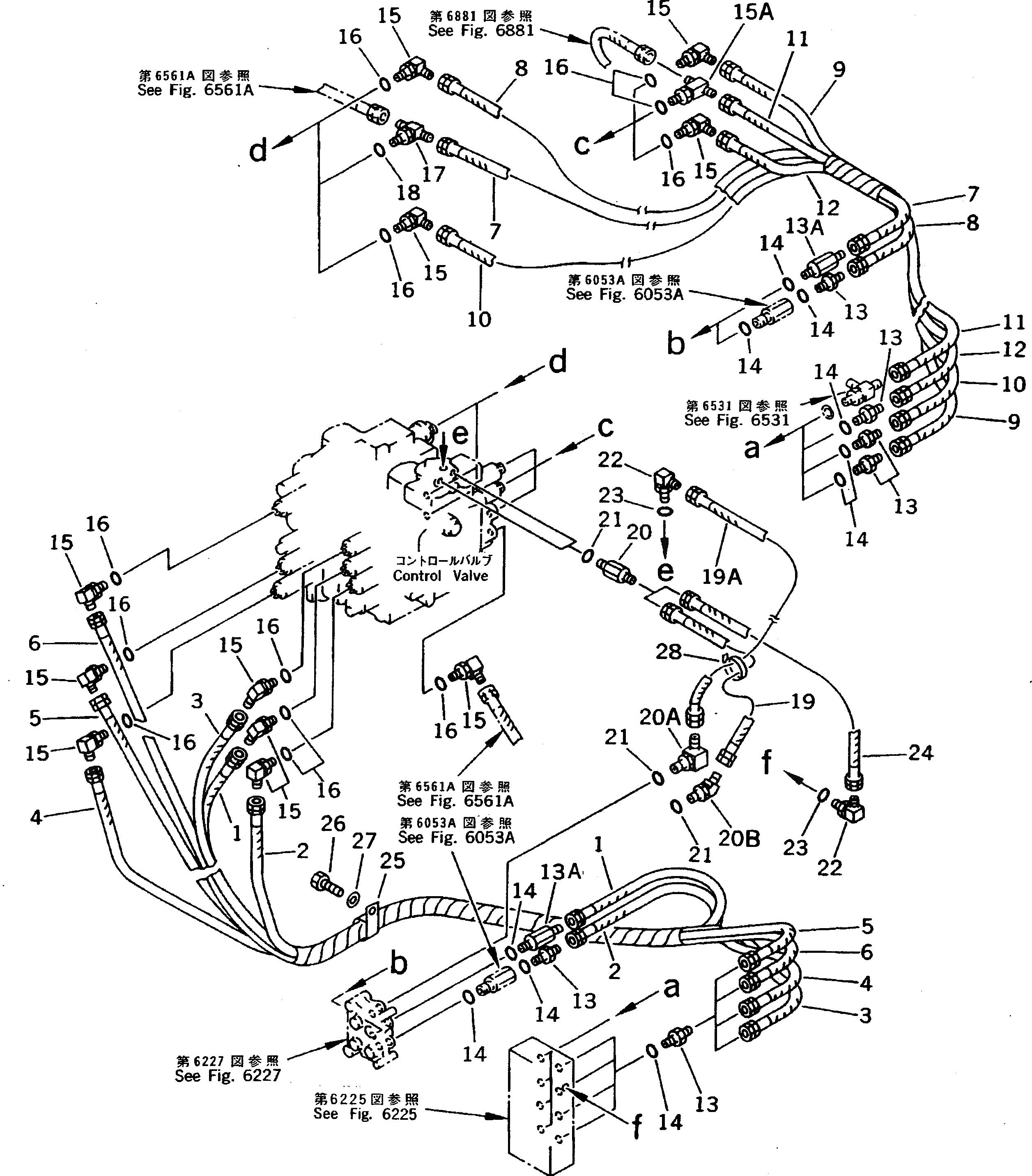 Схема запчастей Komatsu PC200-5 - PPC V. ТРУБЫ (SERVO V. - УПРАВЛ-Е V.) (С CYL. БЛОКИР. V.) (REXROTH) (№79-79¤89-) УПРАВЛ-Е РАБОЧИМ ОБОРУДОВАНИЕМ