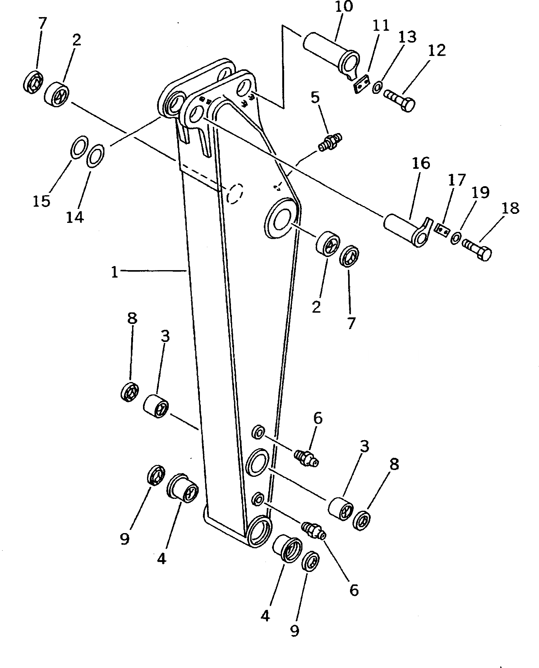 Схема запчастей Komatsu PC200-5 - SUPER КОРОТК. РУКОЯТЬ (.8M) РАБОЧЕЕ ОБОРУДОВАНИЕ