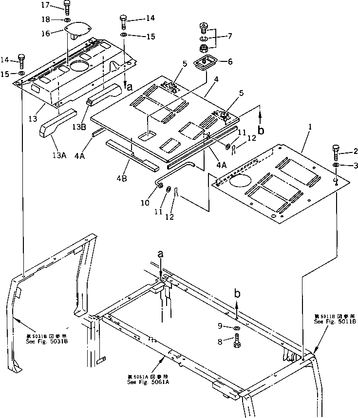 Схема запчастей Komatsu PC200-5 - КАПОТ (№79-79¤89-) ЧАСТИ КОРПУСА