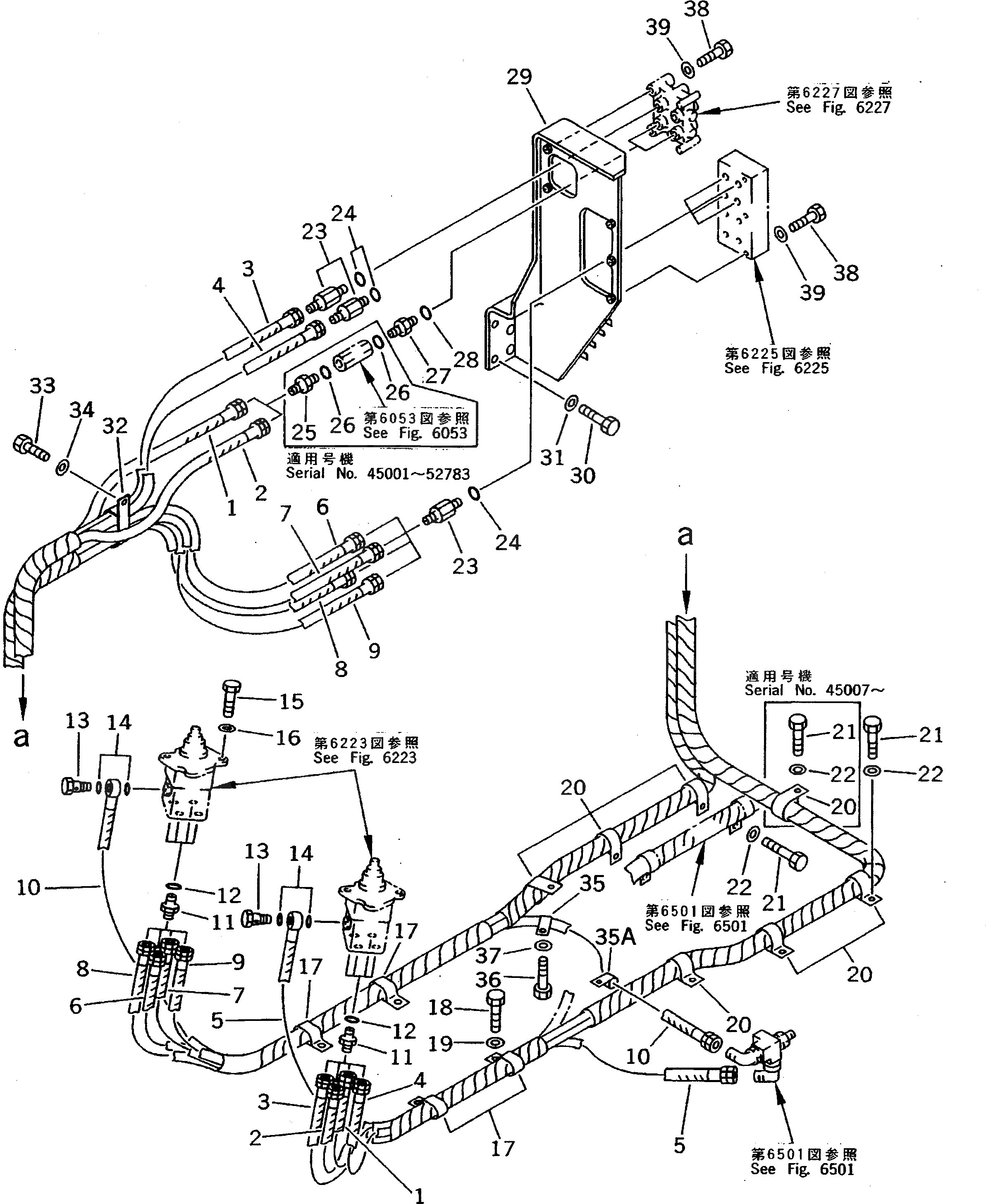 Схема запчастей Komatsu PC200-5 - КЛАПАН PPCТРУБЫ (PPC V. - SHUTTLE V.) (УДЛИНН. РЫЧАГ) (KOMATSU PATTERN) (№-78¤79-88) УПРАВЛ-Е РАБОЧИМ ОБОРУДОВАНИЕМ