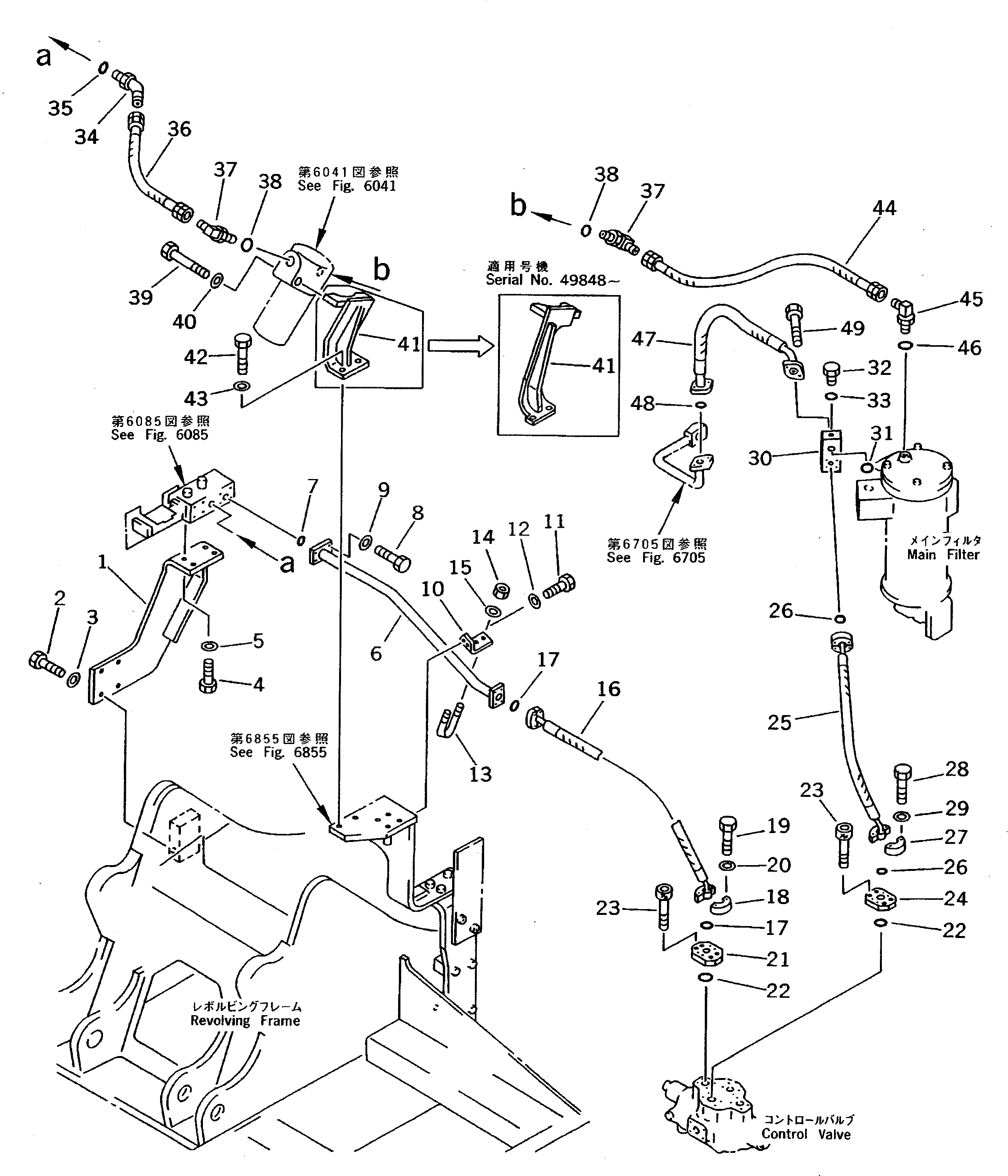 Схема запчастей Komatsu PC200-5 - ДОПОЛН. ГИДРОЛИНИЯ (ВОЗВРАТ.) (ШАССИ) (ДЛЯ КЛАПАНS) (№-78¤79-88) УПРАВЛ-Е РАБОЧИМ ОБОРУДОВАНИЕМ