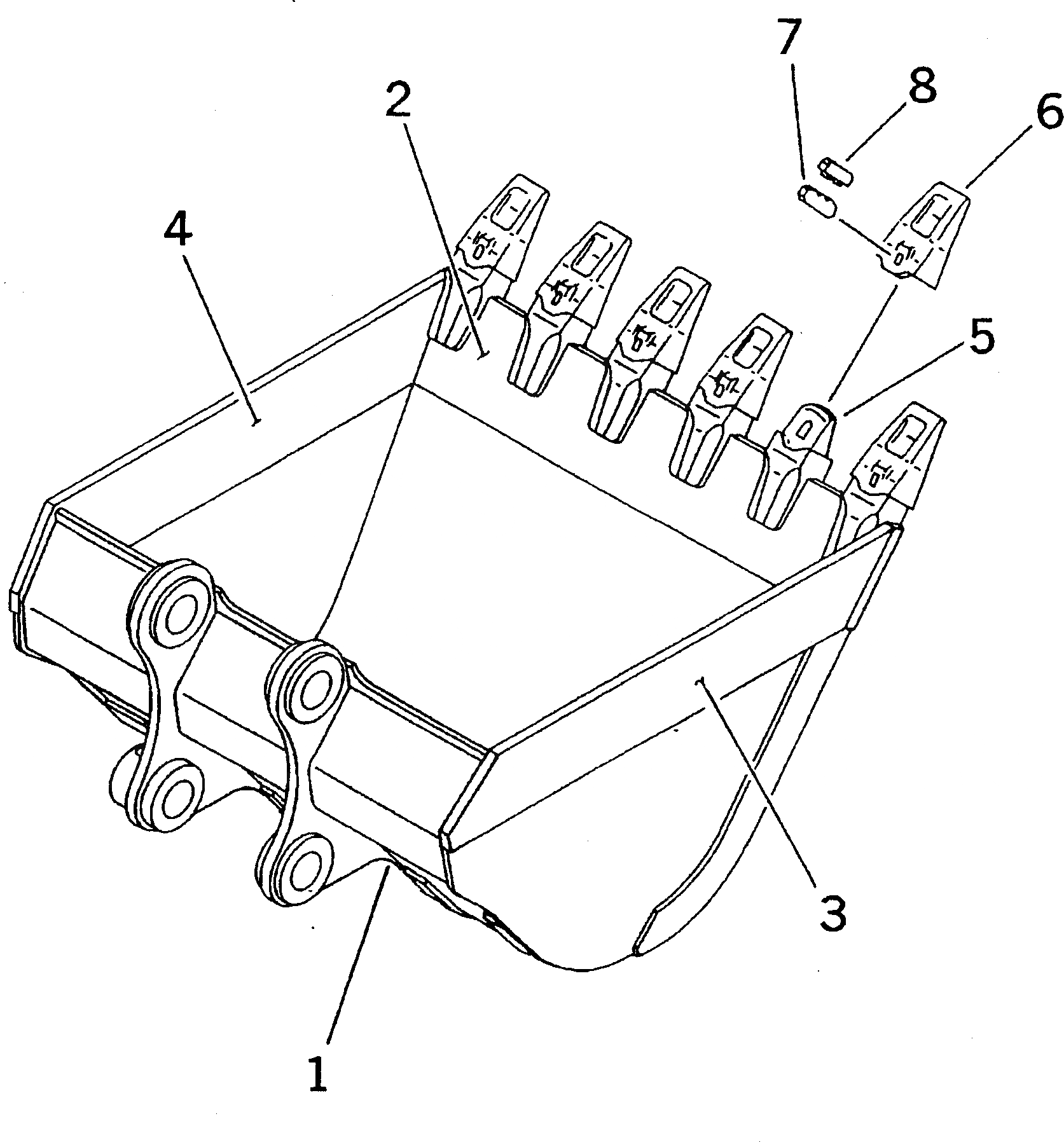 Схема запчастей Komatsu PC200-5 - КОВШ .M¤ MM (ВЕРТИКАЛЬН. ПАЛЕЦ)(№98-) РАБОЧЕЕ ОБОРУДОВАНИЕ