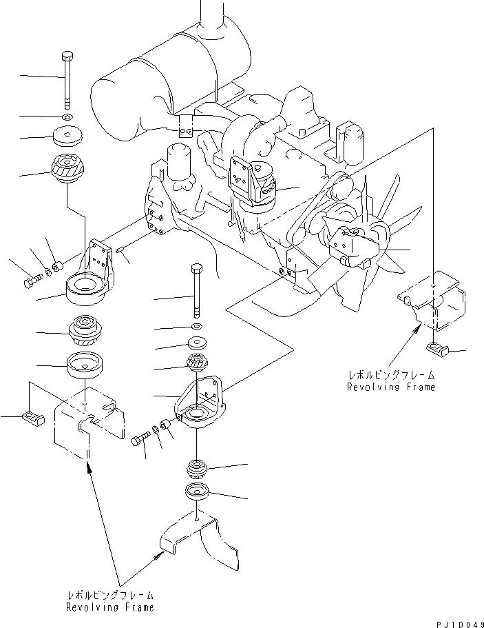 Схема запчастей Komatsu PC200-6H - КРЕПЛЕНИЕ ДВИГАТЕЛЯ(№-) КОМПОНЕНТЫ ДВИГАТЕЛЯ