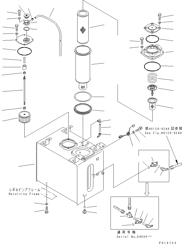 Схема запчастей Komatsu PC200-6H - ГИДР. БАК. (С ДАТЧИКОМ)(№8-9998) ГИДРАВЛИКА