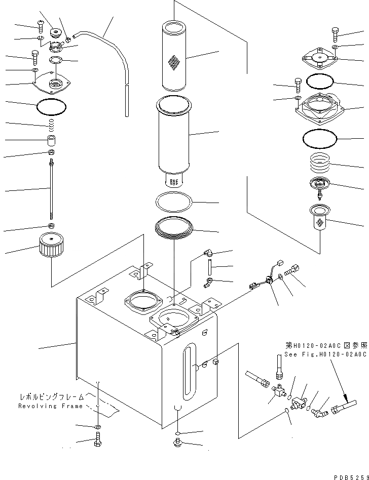 Схема запчастей Komatsu PC200-6H - ГИДР. БАК. (С ДАТЧИКОМ)(№9999-9) ГИДРАВЛИКА
