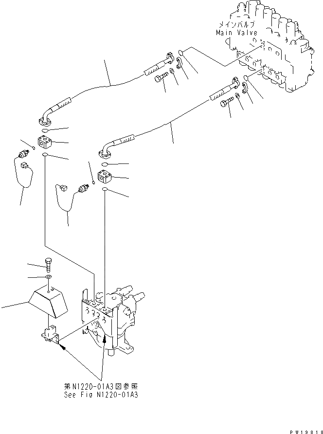 Схема запчастей Komatsu PC200-6H - ЛИНИЯ ПОВОРОТА (С ДАТЧИКОМ)(№8-8) ГИДРАВЛИКА