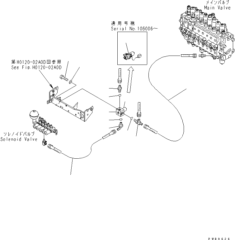 Схема запчастей Komatsu PC200-6H - СОЛЕНОИДНЫЙ КЛАПАН (ПОВОРОТН. STROKE КЛАПАН)(№9-) ГИДРАВЛИКА