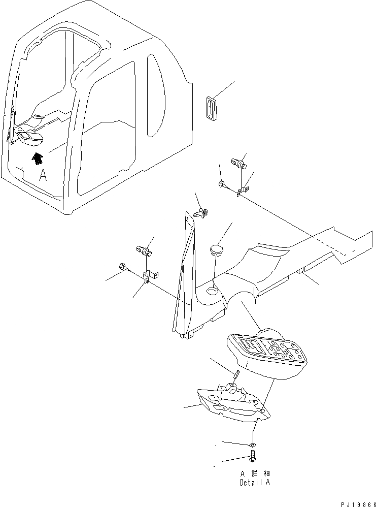 Схема запчастей Komatsu PC200-6H - КАБИНА (КРЫШКА ПАНЕЛИ С МОНИТОРОМ)(№8-87999) КАБИНА ОПЕРАТОРА И СИСТЕМА УПРАВЛЕНИЯ
