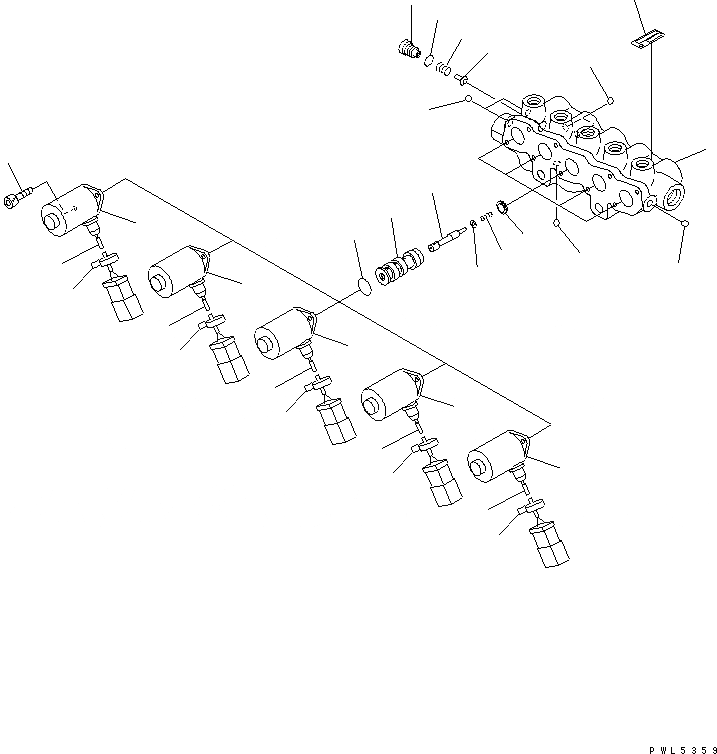 Схема запчастей Komatsu PC200-6H - СОЛЕНОИДНЫЙ КЛАПАН (ВНУТР. ЧАСТИ)(№99-) ОСНОВН. КОМПОНЕНТЫ И РЕМКОМПЛЕКТЫ