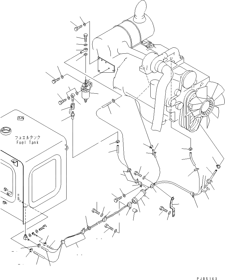 Схема запчастей Komatsu PC200-6 - ТОПЛИВНАЯ ЛИНИЯ (С ВОДООТДЕЛИТЕЛЕМ)(№9-) ТОПЛИВН. БАК. AND КОМПОНЕНТЫ