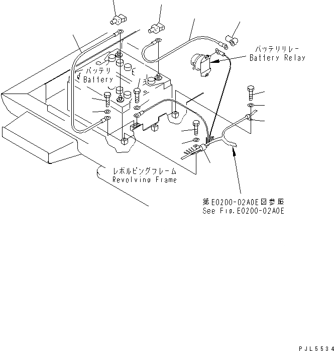 Схема запчастей Komatsu PC200-6 - ЭЛЕКТРОПРОВОДКА (АККУМУЛЯТОРН. ОТСЕК)(№9-) ЭЛЕКТРИКА