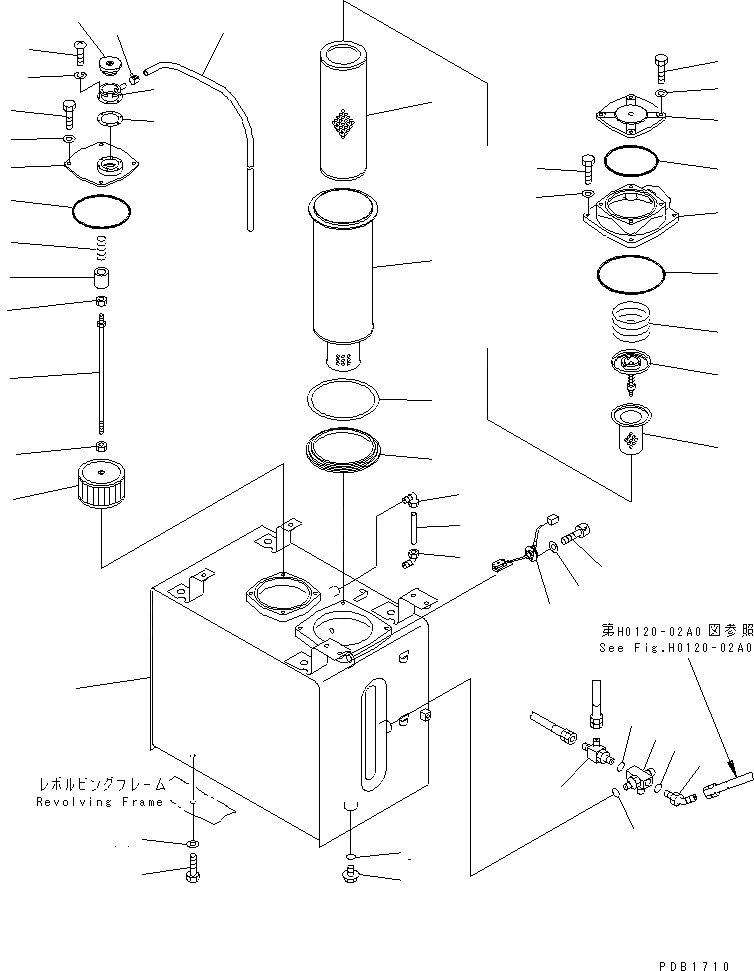 Схема запчастей Komatsu PC200-6 - ГИДР. БАК. (RTATION РУКОЯТЬ)(№8-9998) ГИДРАВЛИКА