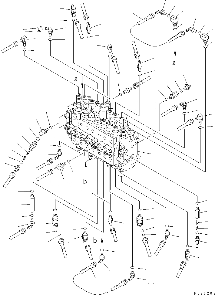 Схема запчастей Komatsu PC200-6 - ОСНОВН. КЛАПАН (СОЕДИНИТЕЛЬН. ЧАСТИ) ( АКТУАТОР)(№9-997) ГИДРАВЛИКА