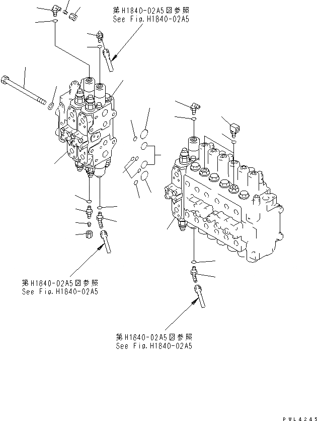 Схема запчастей Komatsu PC200-6 - ОСНОВН. КЛАПАН (СОЕДИНИТЕЛЬН. ЧАСТИ)(№9-) ГИДРАВЛИКА