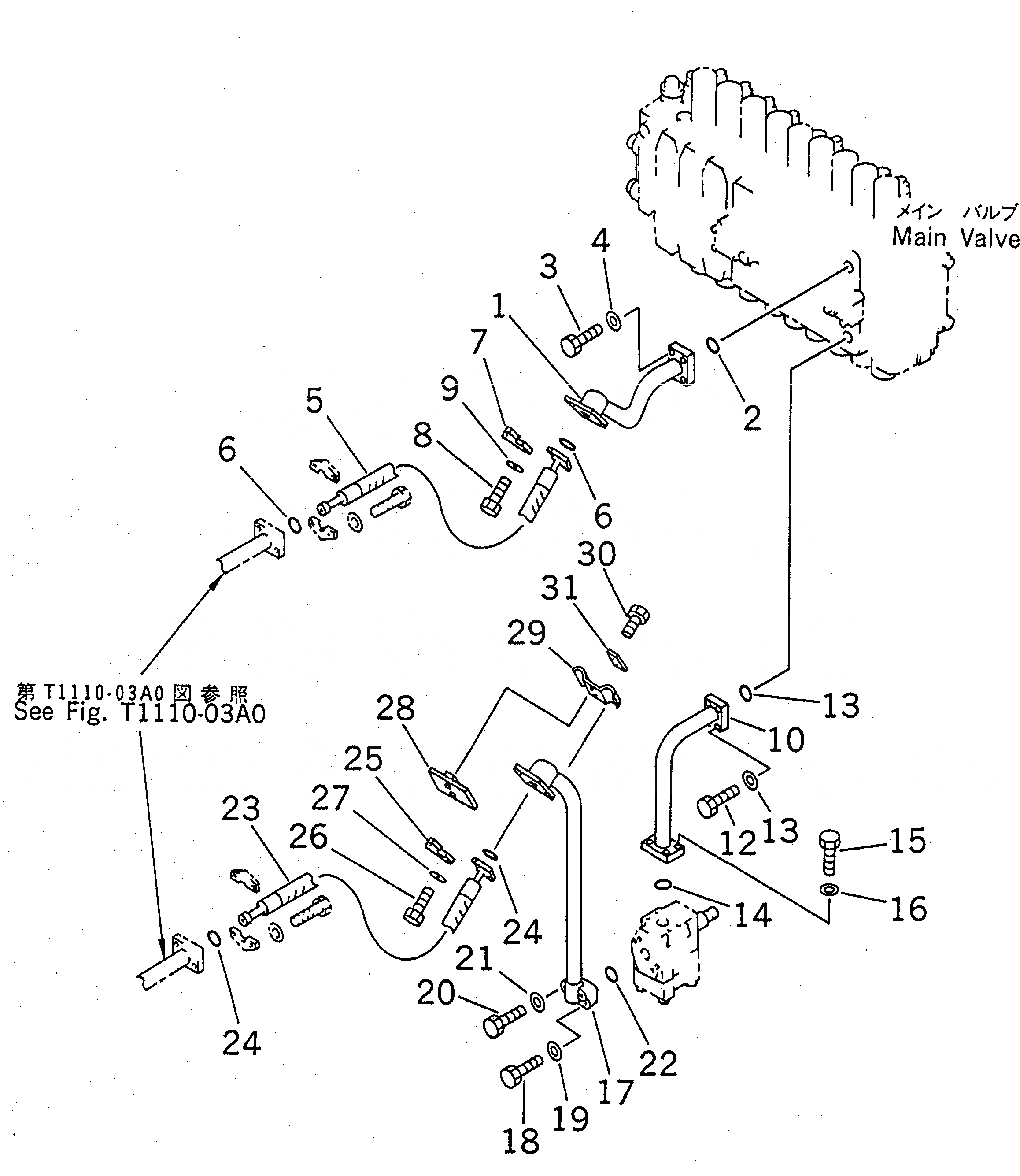 Схема запчастей Komatsu PC200-6 - ГИДРОЛИНИЯ РУКОЯТИ И КОВША(КЛАПАН РУКОЯТЬ ЛИНИЯ) (С ПРЕДОТВРАЩ. СМЕЩЕНИЯ) ГИДРАВЛИКА