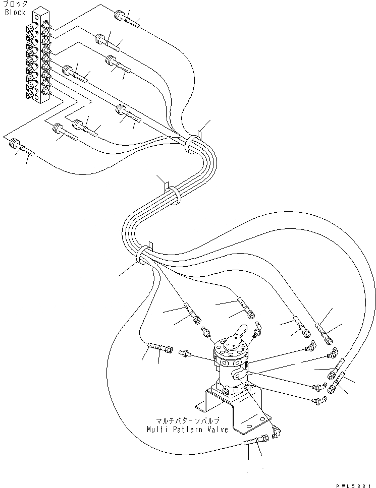 Схема запчастей Komatsu PC200-6 - MULTI PATTERN КЛАПАН (WAY) (MULTI КЛАПАН - ОСНОВН. КЛАПАН)(№88-) ГИДРАВЛИКА