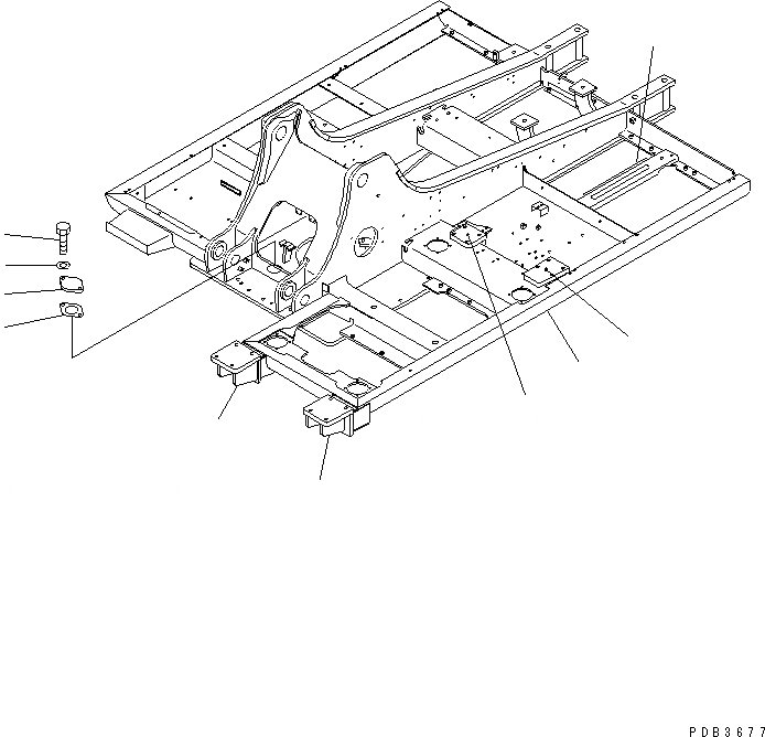 Схема запчастей Komatsu PC200-6 - ОСНОВНАЯ РАМА (С F.O.P.S.)(№987-9998) ОСНОВНАЯ РАМА И ЕЕ ЧАСТИ