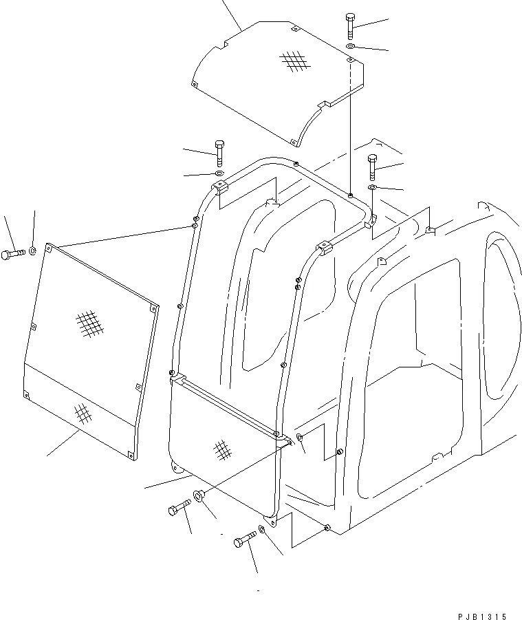 Схема запчастей Komatsu PC200-6 - ФРОНТАЛЬНАЯ ЗАЩИТА (ПОЛН.)(№87-) КАБИНА ОПЕРАТОРА И СИСТЕМА УПРАВЛЕНИЯ