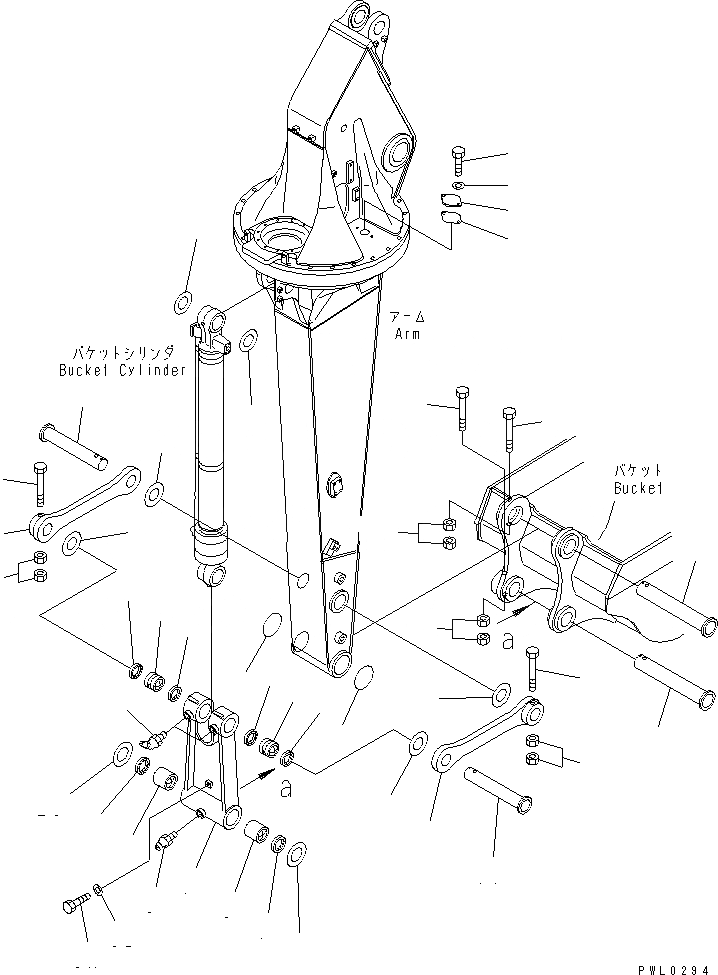 Схема запчастей Komatsu PC200-6 - ROTATION РУКОЯТЬ (.9M) (СОЕДИНИТЕЛЬН. ЗВЕНО И SPASER)(№9-) РАБОЧЕЕ ОБОРУДОВАНИЕ