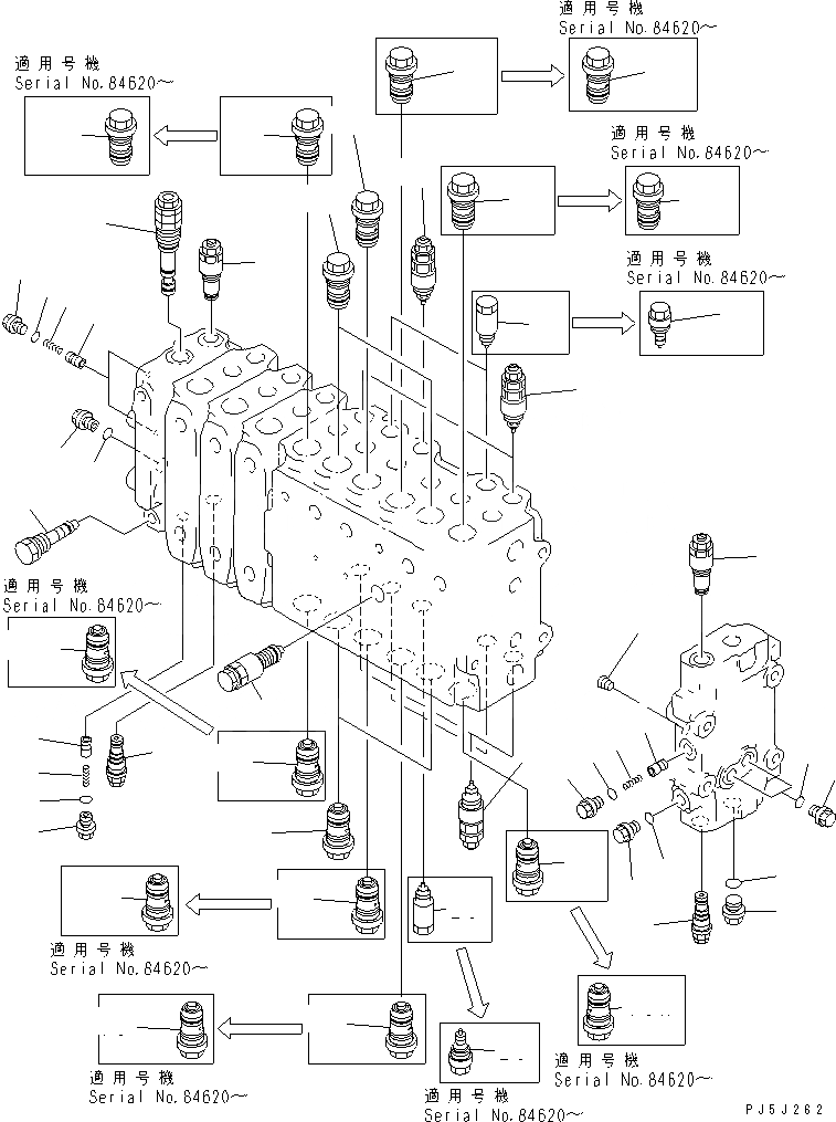 Схема запчастей Komatsu PC200-6 - ОСНОВН. КЛАПАН (-АКТУАТОР) (/)(№8-899) ОСНОВН. КОМПОНЕНТЫ И РЕМКОМПЛЕКТЫ