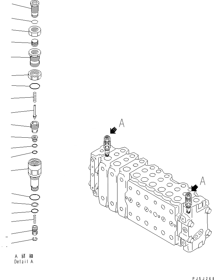 Схема запчастей Komatsu PC200-6 - ОСНОВН. КЛАПАН (-АКТУАТОР) (/)(№9-997) ОСНОВН. КОМПОНЕНТЫ И РЕМКОМПЛЕКТЫ