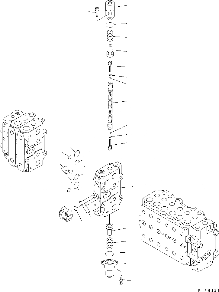 Схема запчастей Komatsu PC200-6 - ОСНОВН. КЛАПАН (-АКТУАТОР) (/)(№9-997) ОСНОВН. КОМПОНЕНТЫ И РЕМКОМПЛЕКТЫ