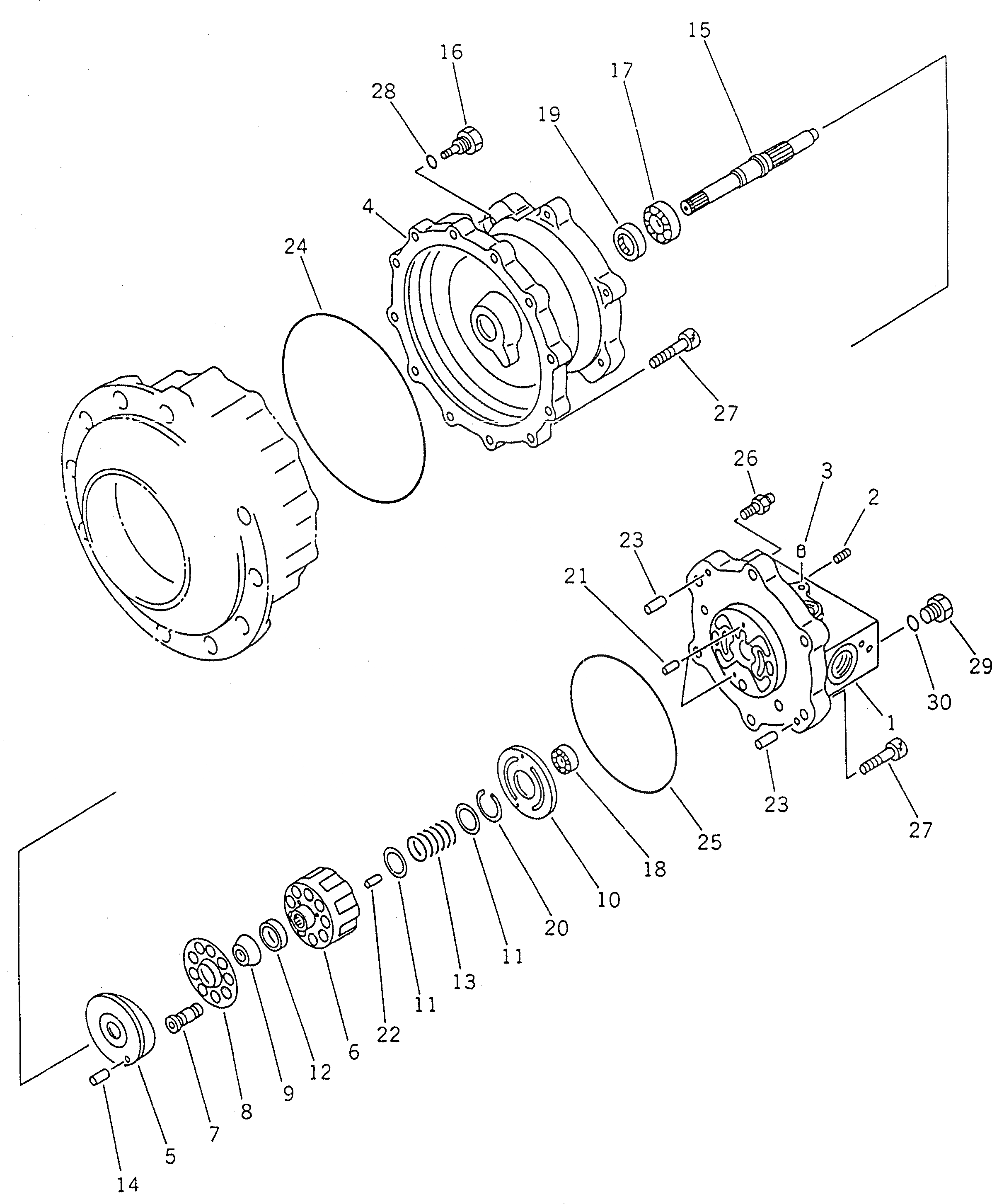 Схема запчастей Komatsu PC200-6 - МОТОР ПОВОРОТА (ДЛЯ ROTATION РУКОЯТЬ) (МОТОР /) ОСНОВН. КОМПОНЕНТЫ И РЕМКОМПЛЕКТЫ