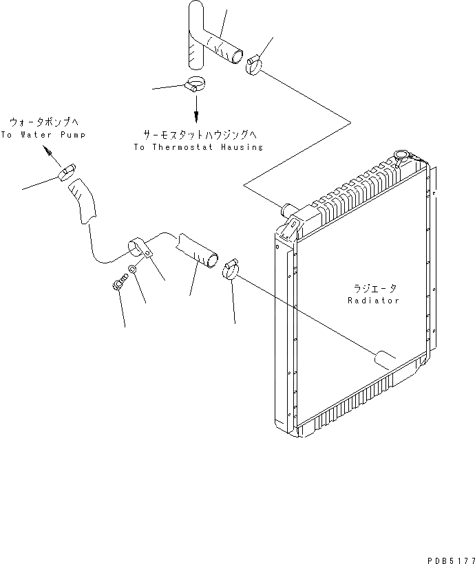 Схема запчастей Komatsu PC200-6 - ОХЛАЖД-Е (ТРУБЫ) (ТУННЕЛЬН. СПЕЦ-Я.)(№9999-97) СИСТЕМА ОХЛАЖДЕНИЯ