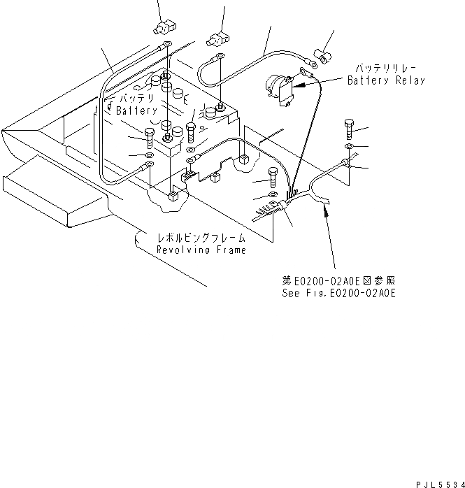 Схема запчастей Komatsu PC200-6 - ЭЛЕКТРОПРОВОДКА (АККУМУЛЯТОРН. ОТСЕК)(№9-) ЭЛЕКТРИКА