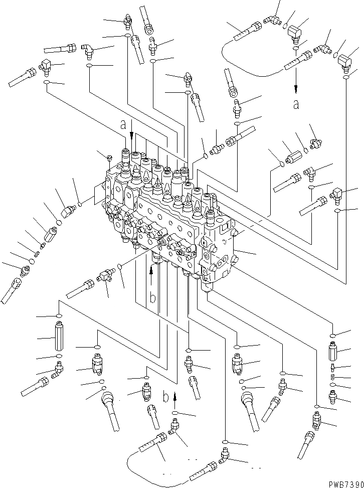 Схема запчастей Komatsu PC200-6 - ОСНОВН. КЛАПАН (СОЕДИНИТЕЛЬН. ЧАСТИ) ( АКТУАТОР)(№997-8) ГИДРАВЛИКА
