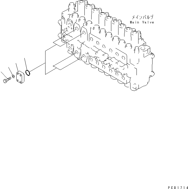 Схема запчастей Komatsu PC200-6 - ОСНОВН. КЛАПАН (КЛАПАН ЛИНИЯ ХОДА) (ROTATION РУКОЯТЬ) ( АКТУАТОР) ГИДРАВЛИКА